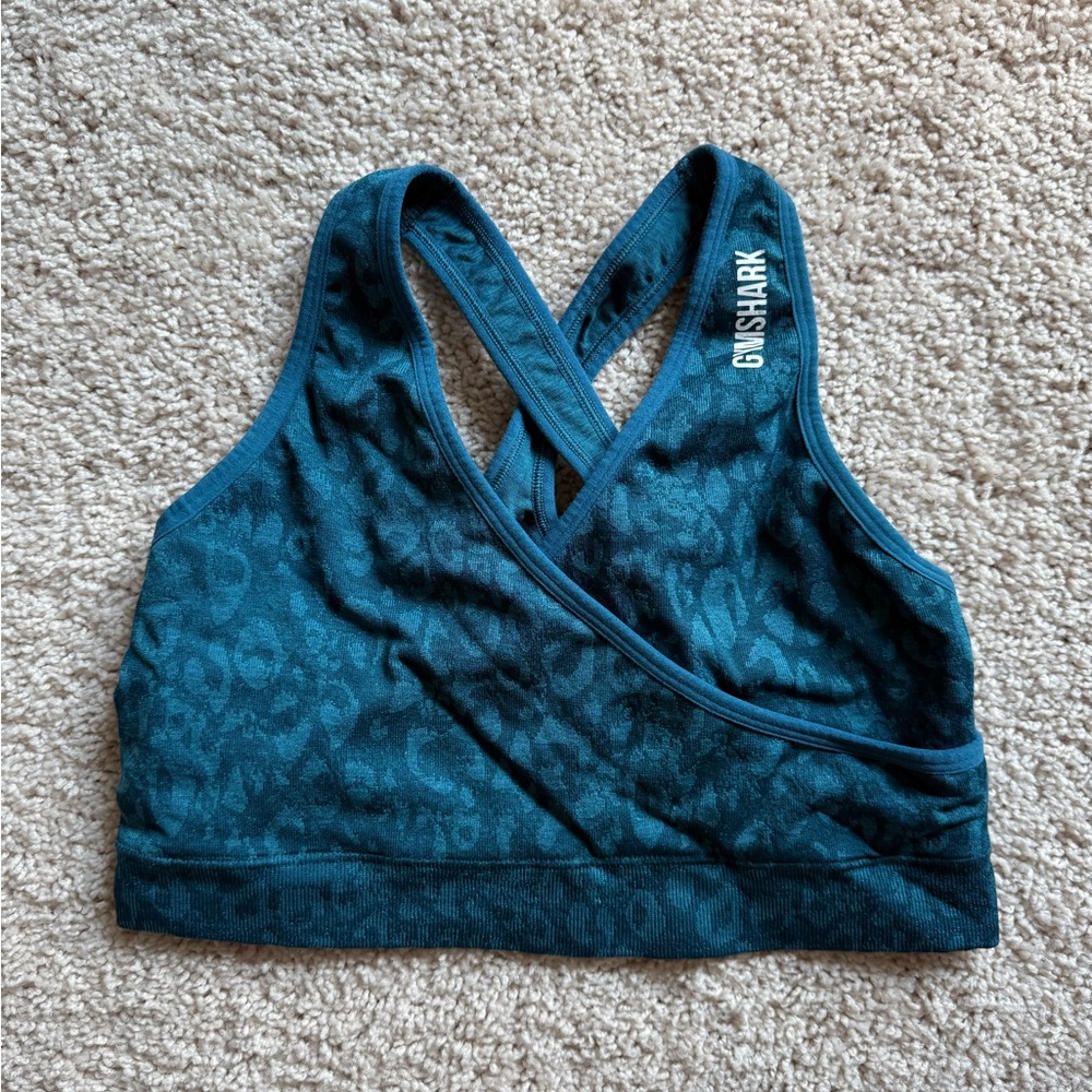 Gymshark Teal Patterned Sports Bra
